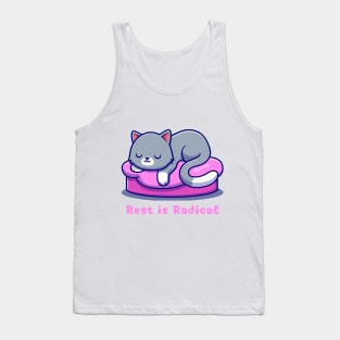 Rest is Radical Cat Sleepy Cute Tank Top